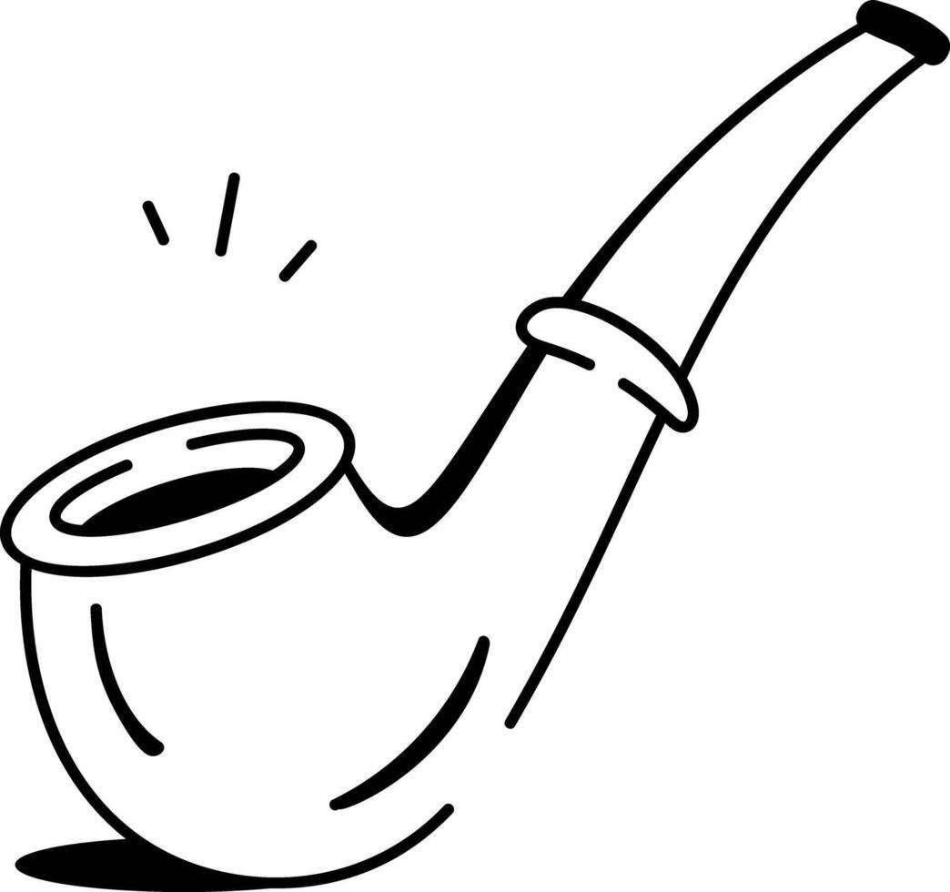 A doodle style icon of smoking pipe vector
