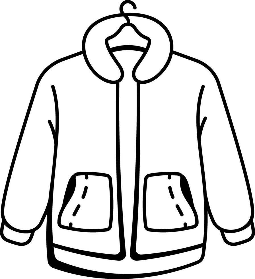 A hand drawn icon of a jacket vector