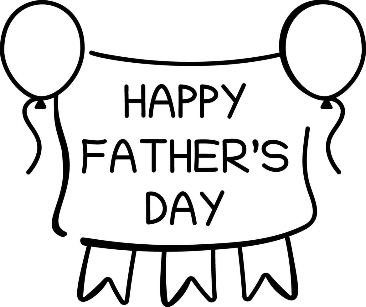 Fathers day banner icon in doodle style vector