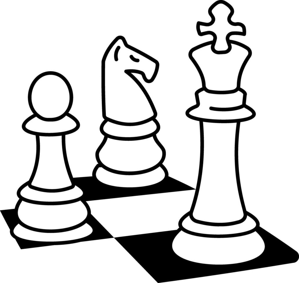 Chess pieces icon in doodle style vector