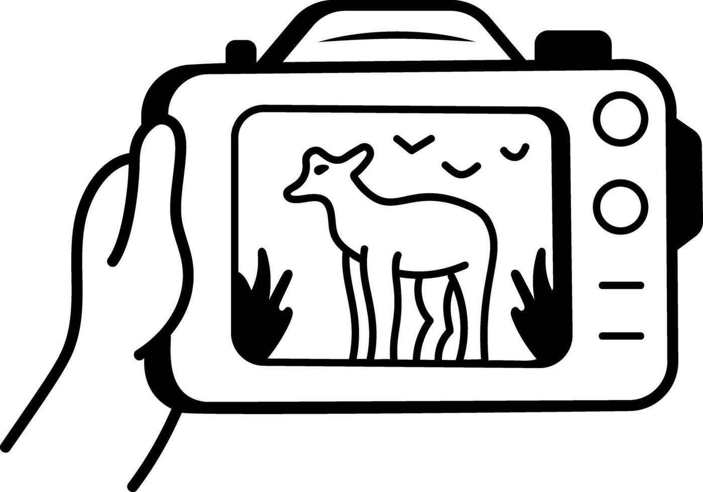 Wild photography icon in hand drawn style vector