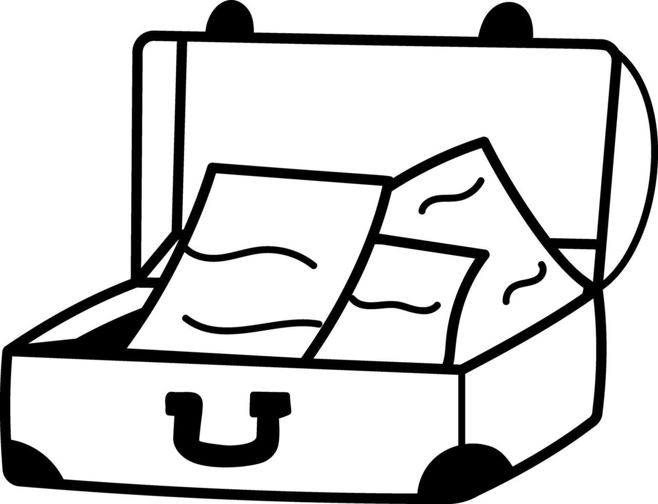 A hand drawn icon of suitcase vector