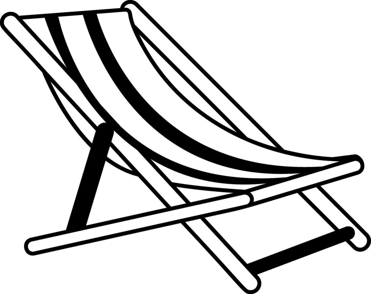 A hand drawn icon of deck chair vector