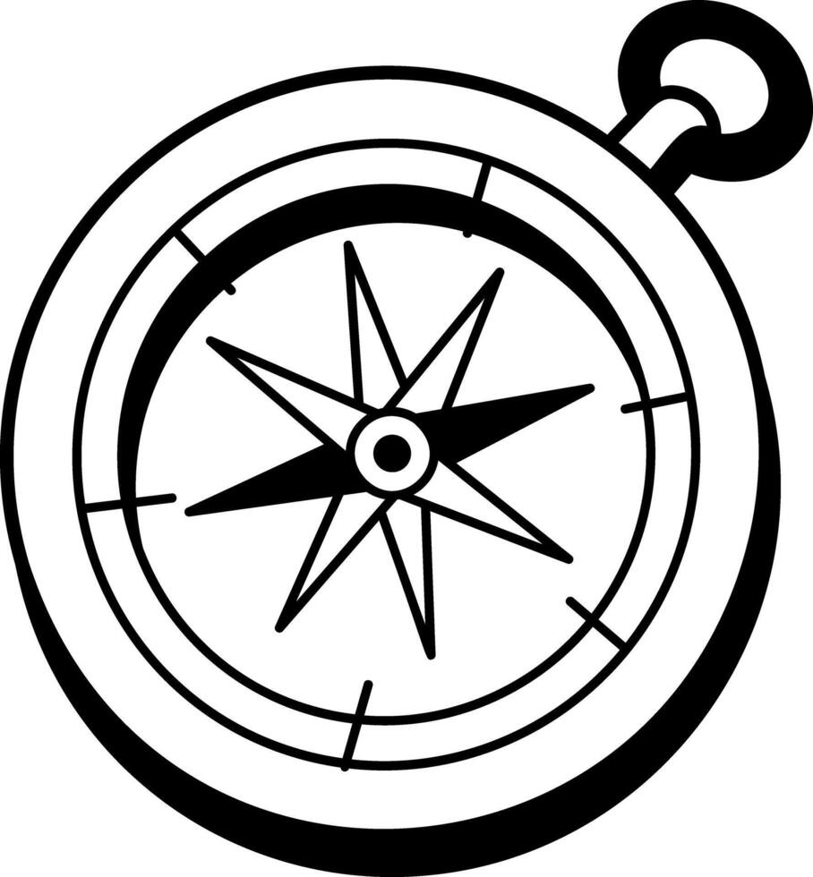 A hand drawn icon of compass vector