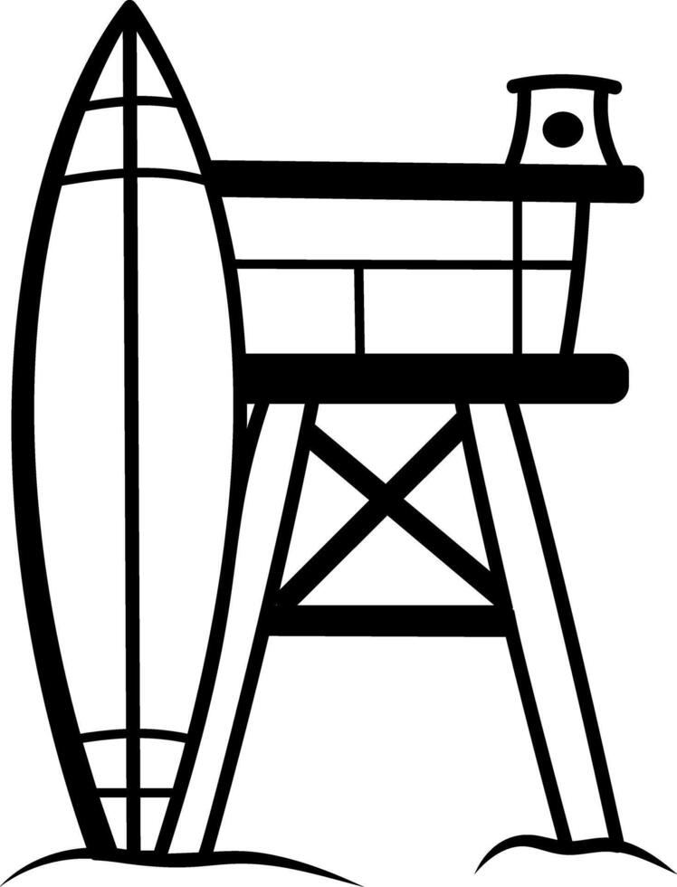 Beach tower icon in hand drawn style vector