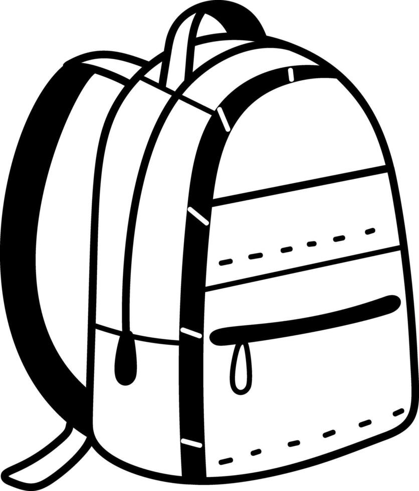 Backpack icon in hand drawn style vector