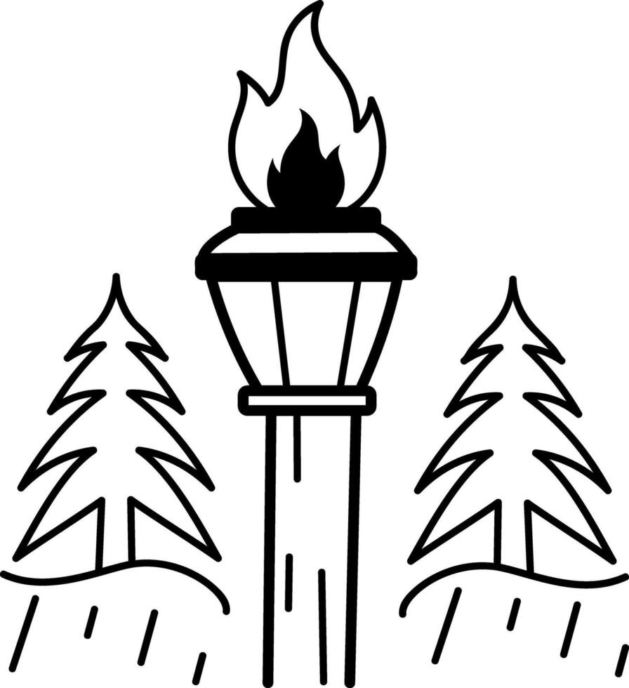 Hand drawn icon of beach torch vector