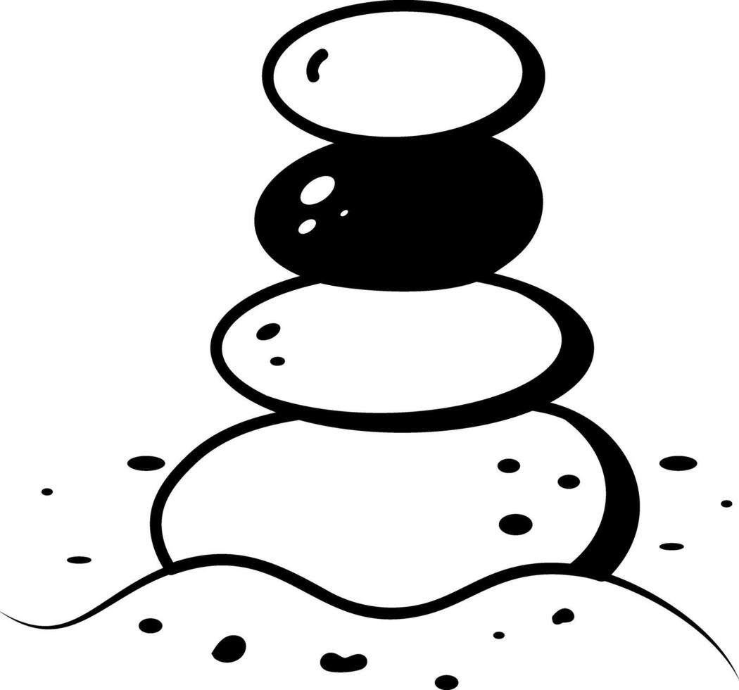 Pebbles tower icon in doodle style vector