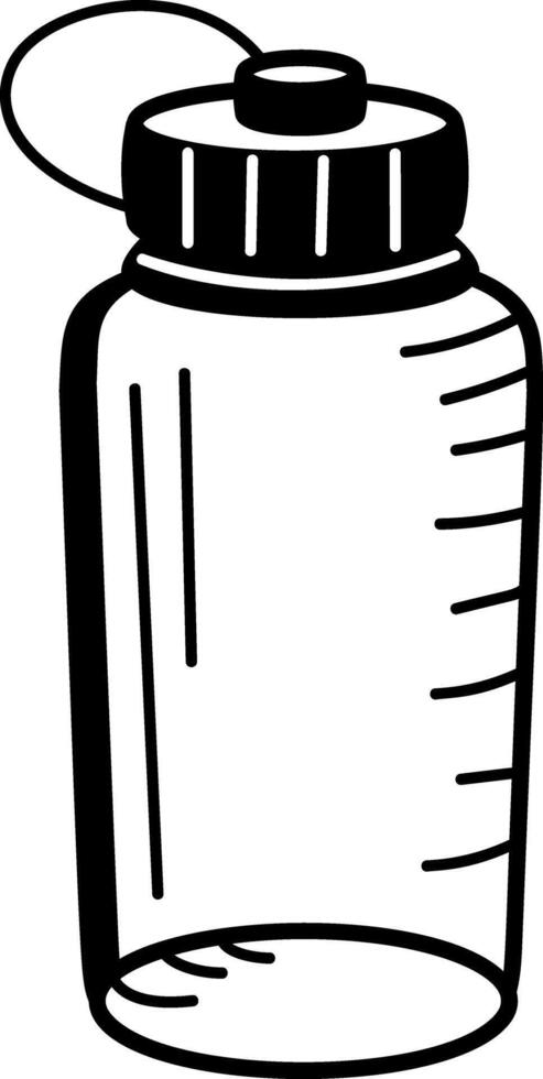 Water bottle icon in hand drawn style vector