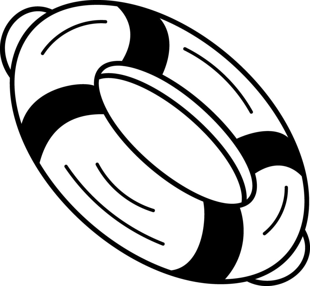 Life ring icon in hand drawn style vector