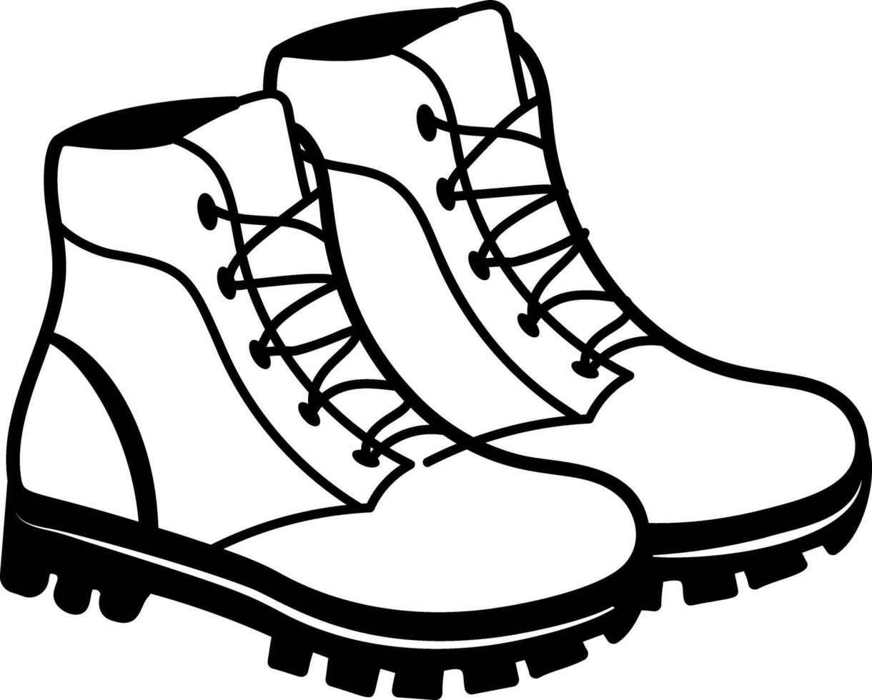 A doodle style icon of hiking boots vector