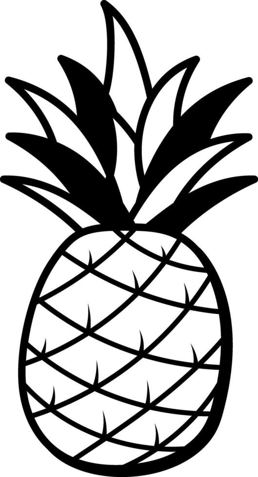 A hand drawn icon of pineapple vector