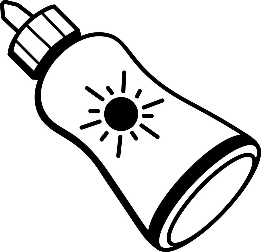 A hand drawn icon of sunscreen vector