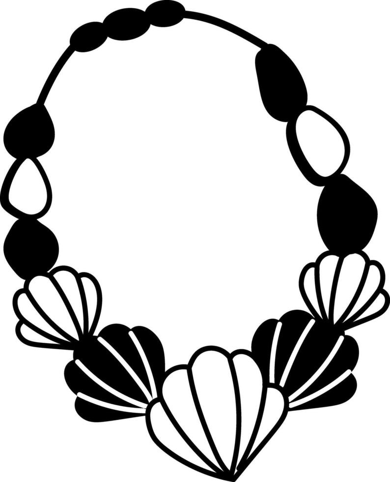 Shell necklace icon in doodle style vector