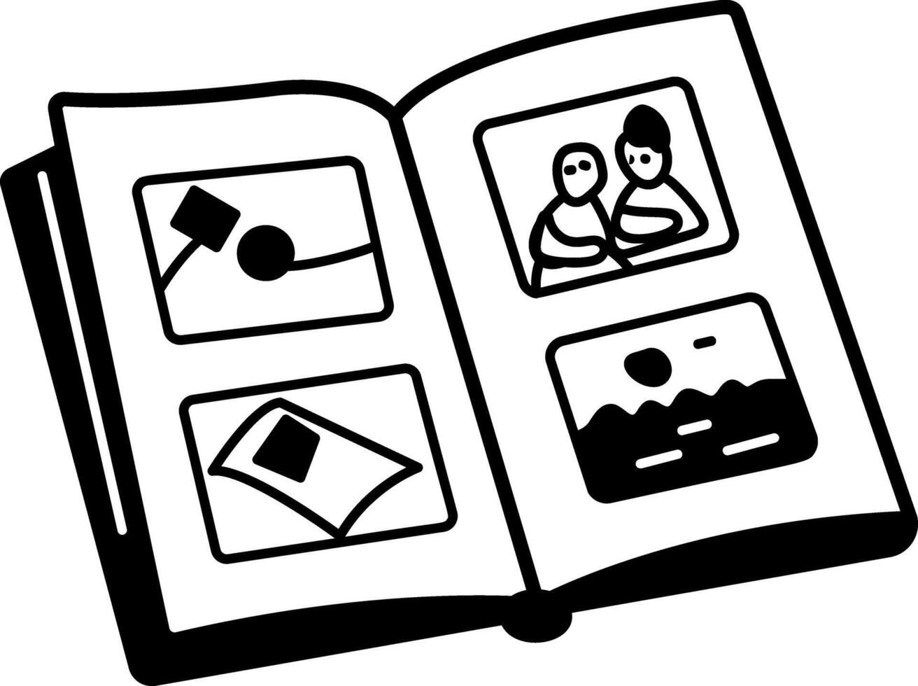 Memory book icon in hand drawn style vector
