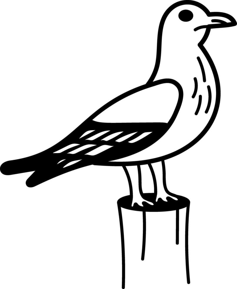 A hand drawn icon of a bird vector