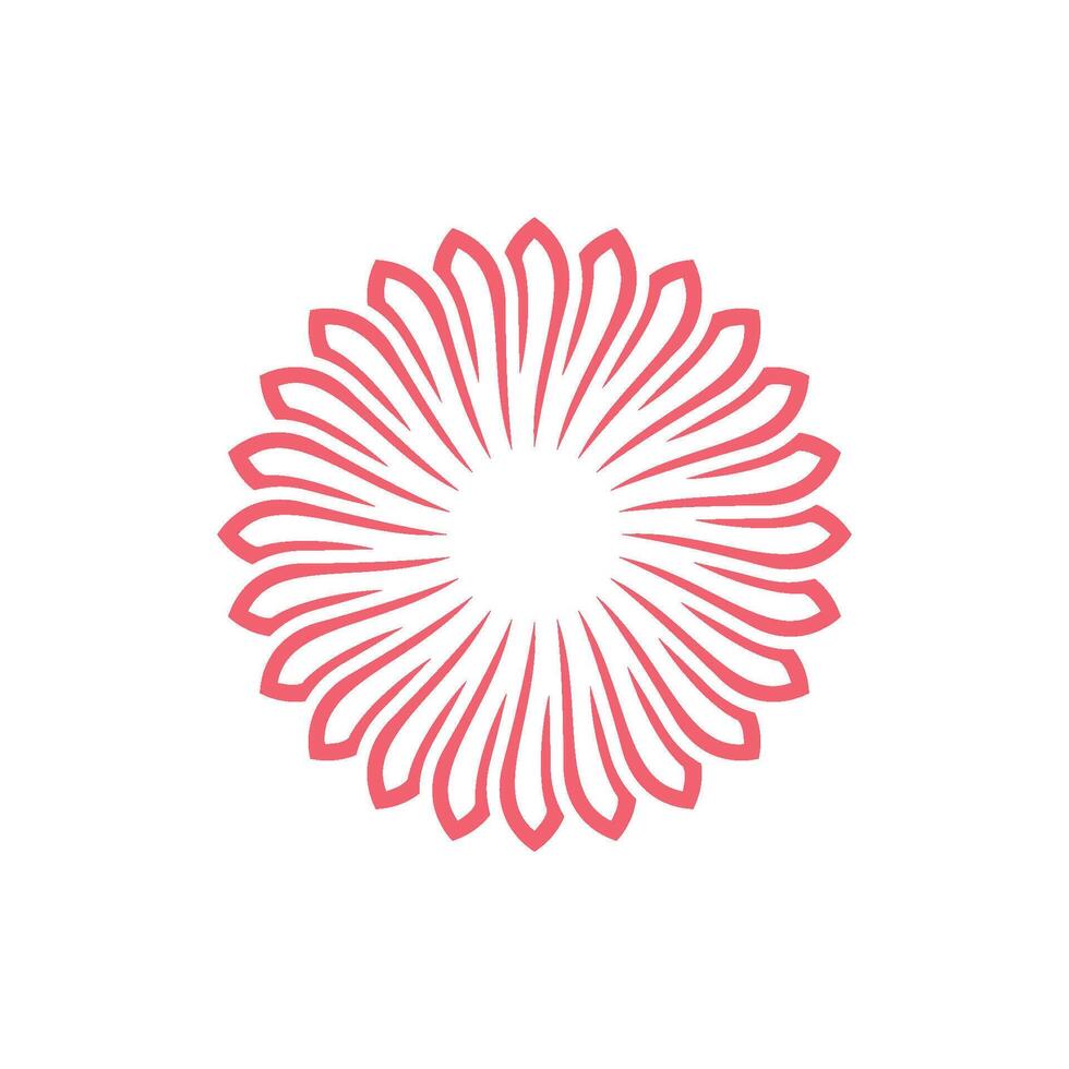 Pink Ornamental Flower Sign Logo Template Illustration Design. EPS 10. vector