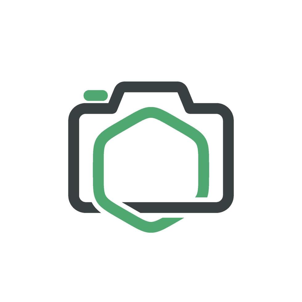 Hexagon Lens Camera Icon Logo Template Illustration Design. EPS 10. vector