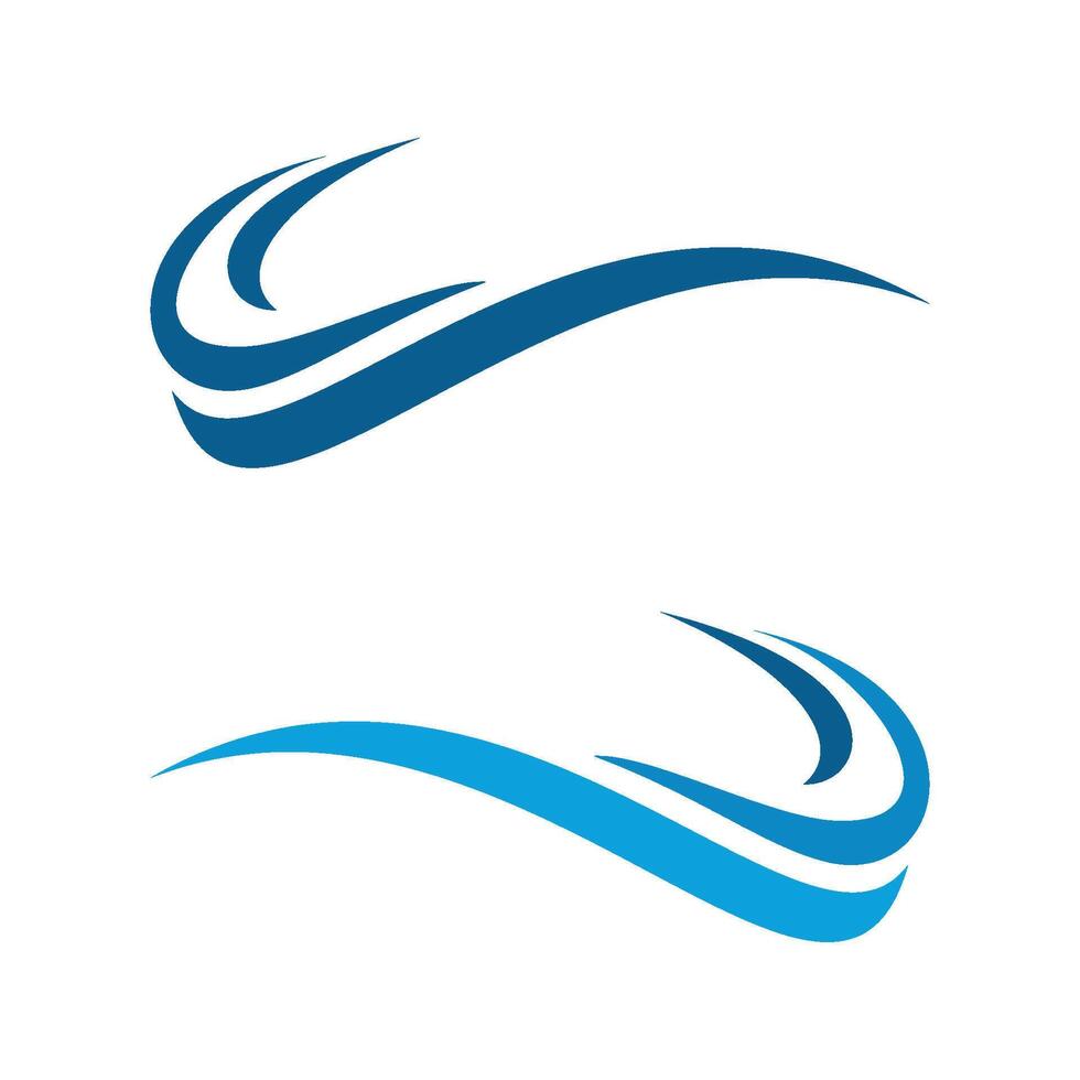Set Ornamental Blue Waves Swoosh Logo Template Illustration Design. EPS 10. vector