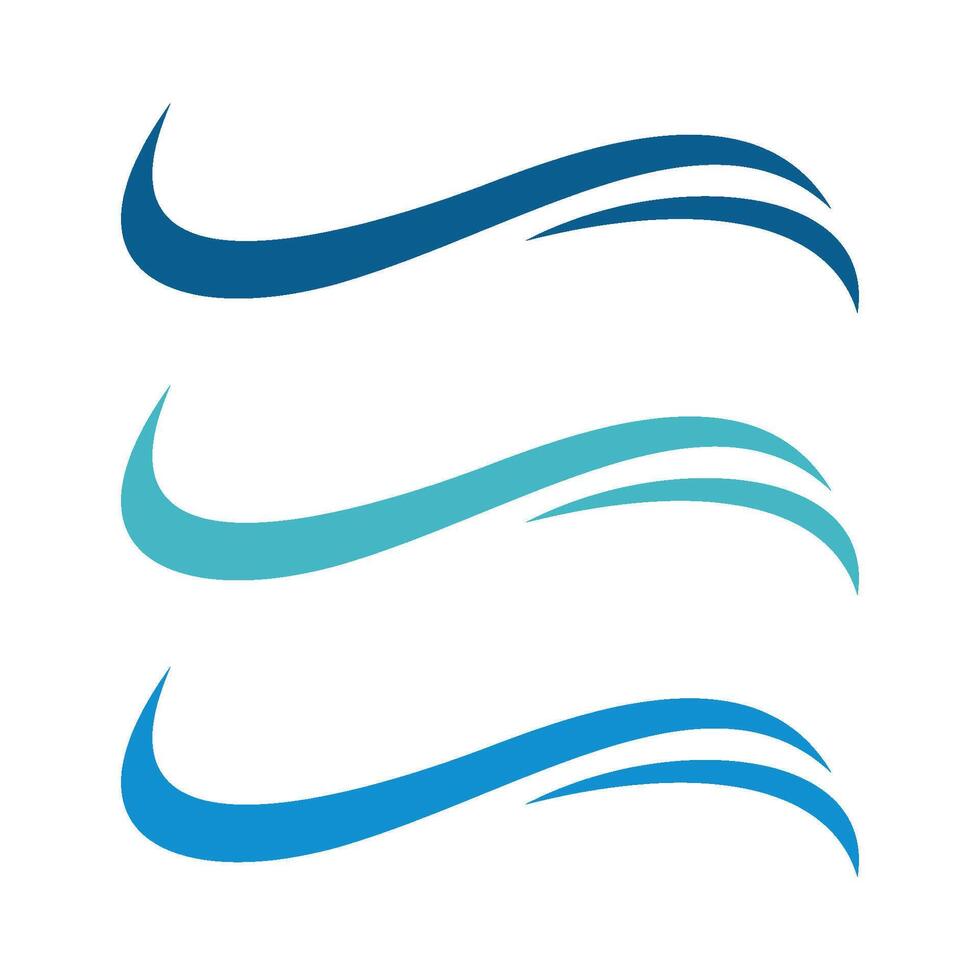 Set Blue Waves Water Decorative Swoosh Logo Template Illustration Design. EPS 10. vector