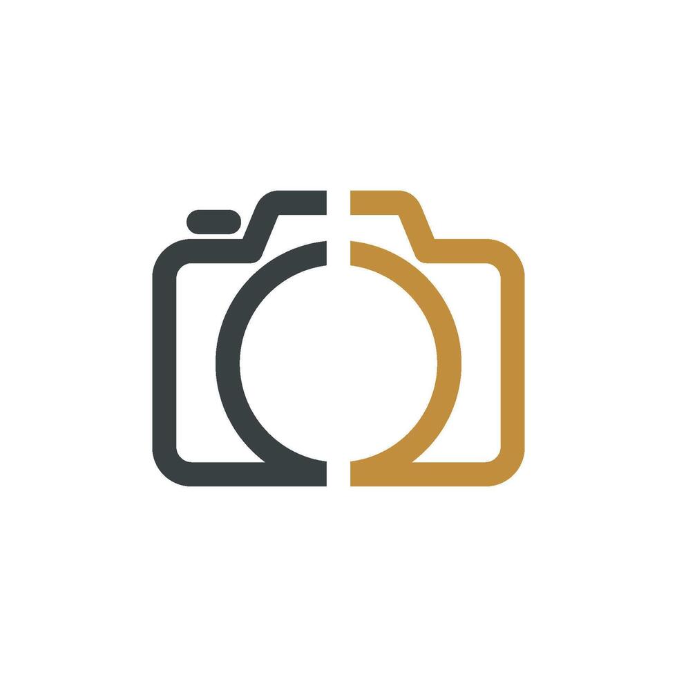 Two Colors Camera Icon Logo Template Illustration Design. EPS 10. vector