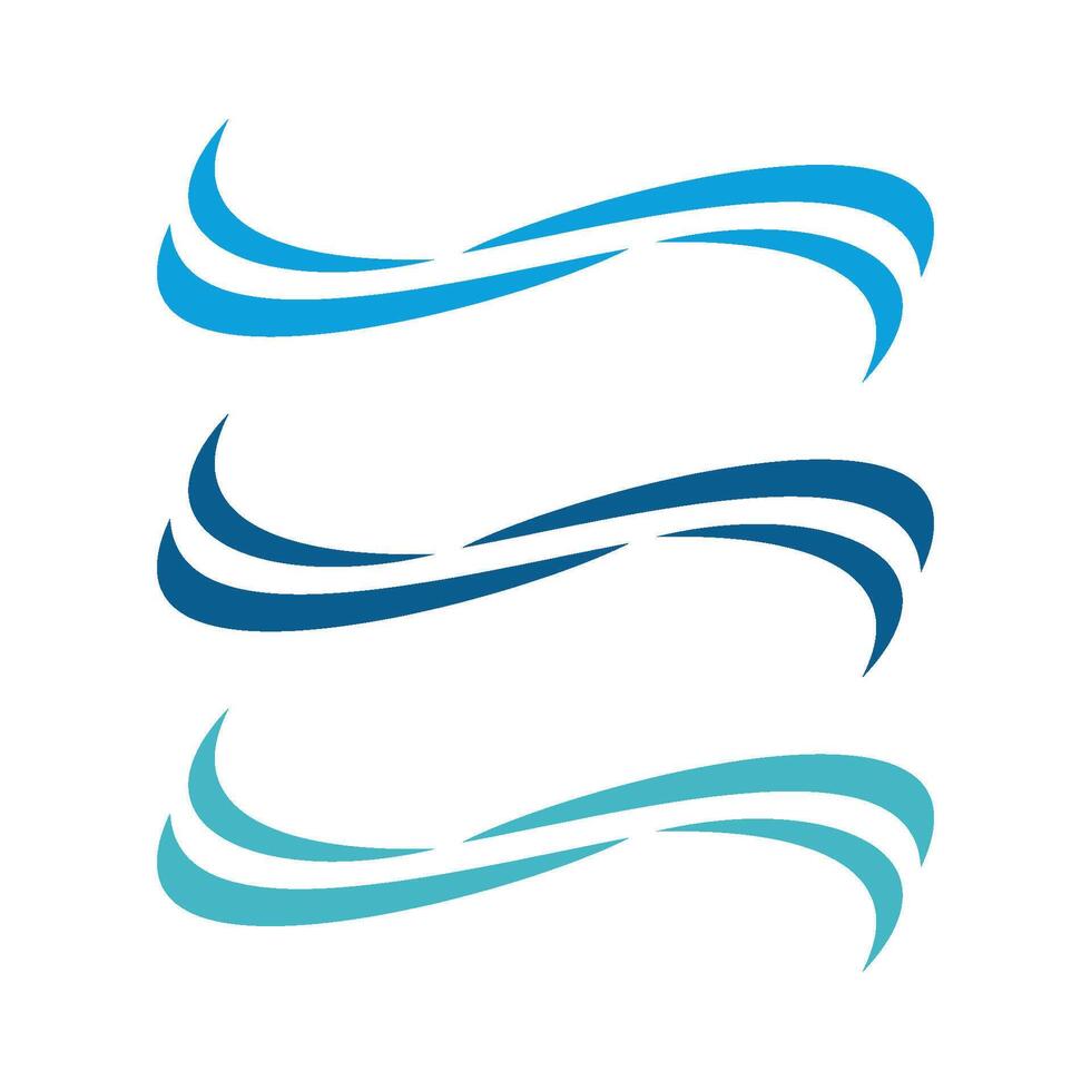 Set Elegant Blue Waves Swoosh Logo Template Illustration Design. EPS 10. vector