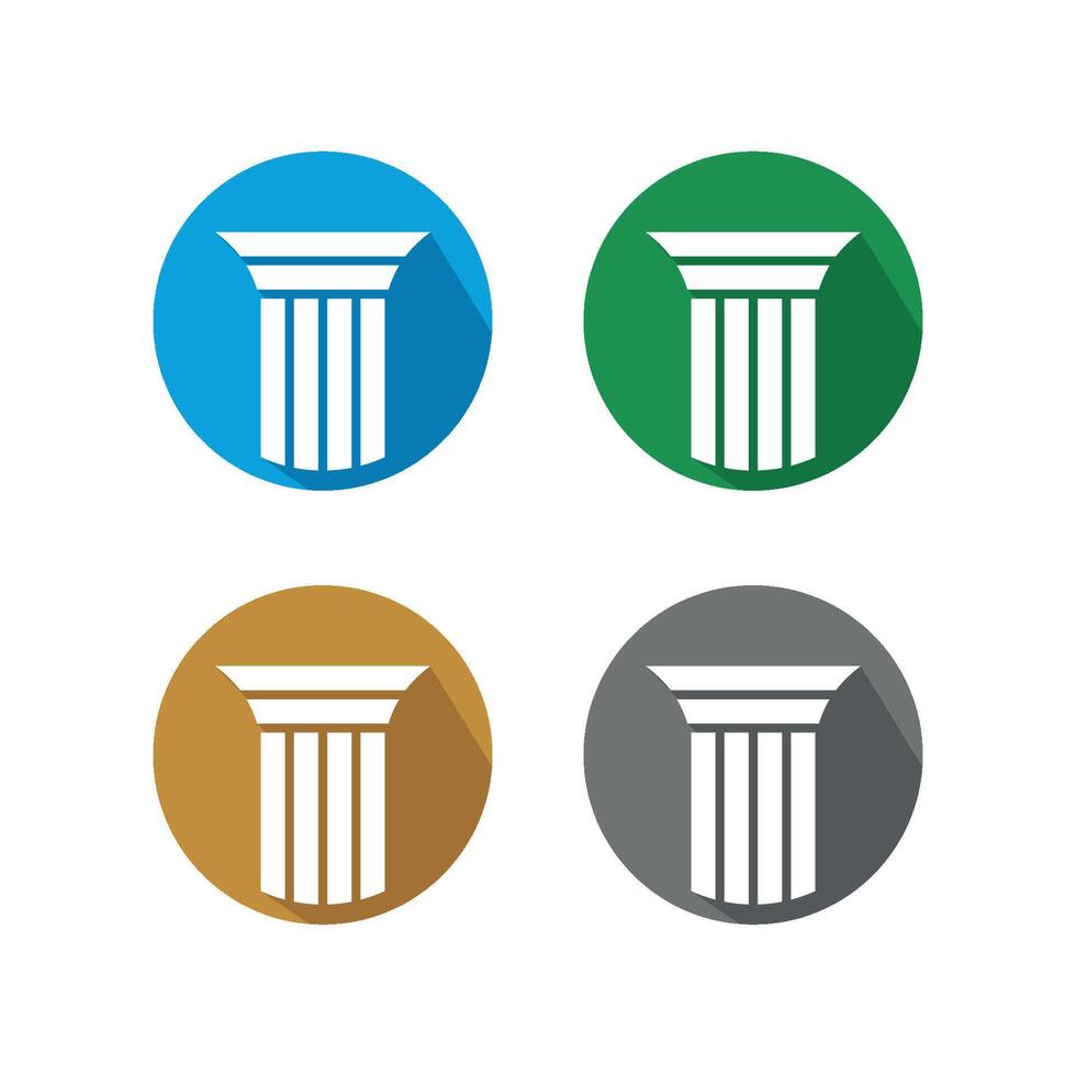 Set Circle Pillar Logo for Lawyer Firm Illustration Design. EPS 10. vector