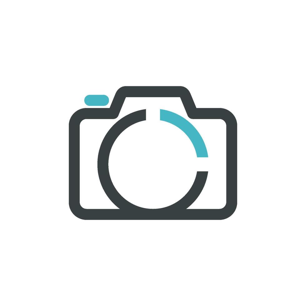 Monoline Camera Icon Logo Template Illustration Design. EPS 10. vector