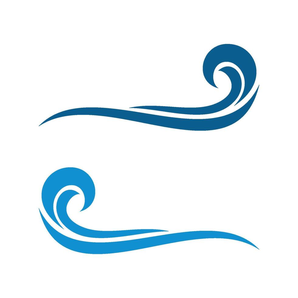 Set Blue Water Wave Swoosh Logo Template Illustration Design. EPS 10. vector