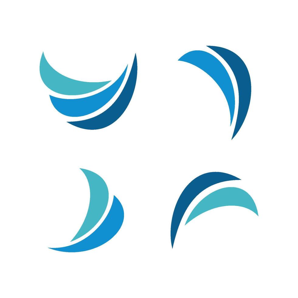 Set Abstract Blue Waves Swoosh Logo Template Illustration Design. EPS 10. vector