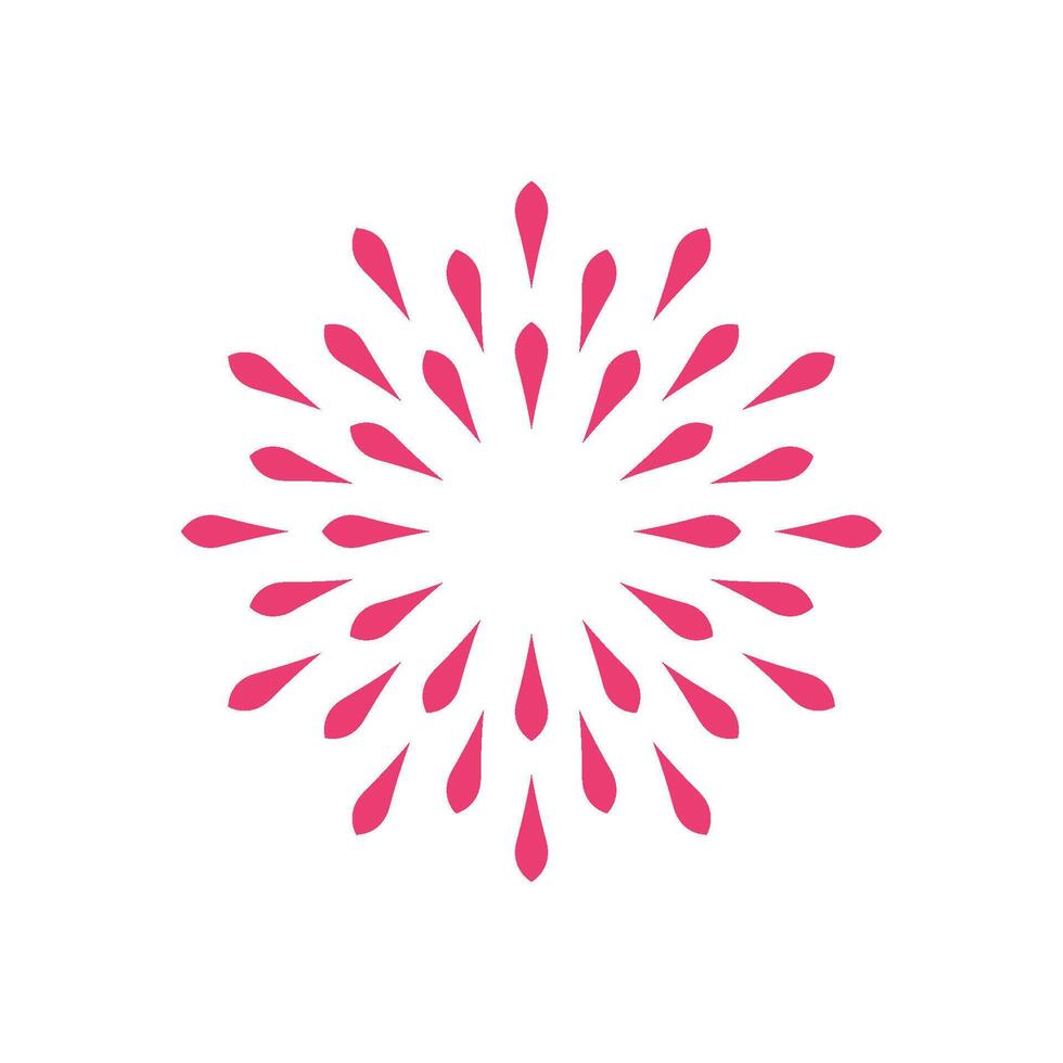 Pink Droplet Flower Ornamental Sign Logo Template Illustration Design. EPS 10. vector
