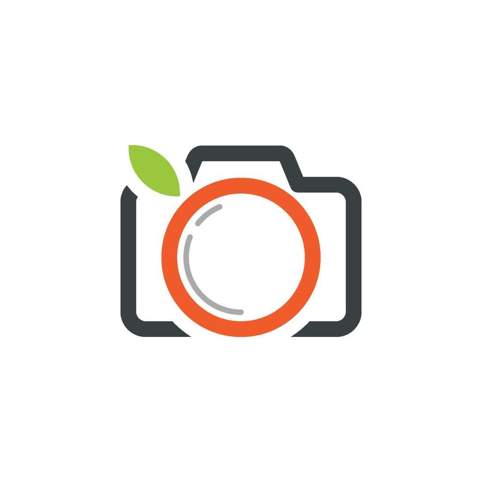 Orange Fruit Camera Icon Logo Template Illustration Design. EPS 10. vector