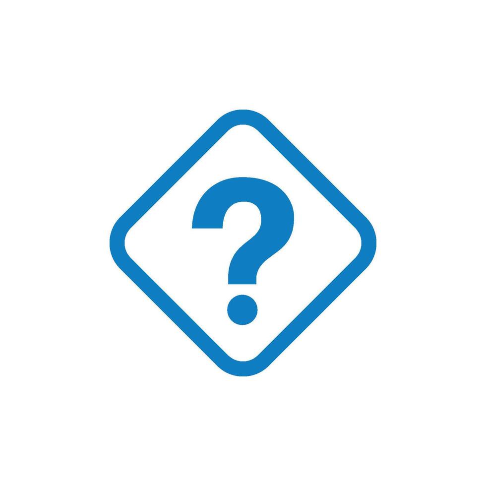 Diamond Shape Question Mark Template Illustration Design. vector