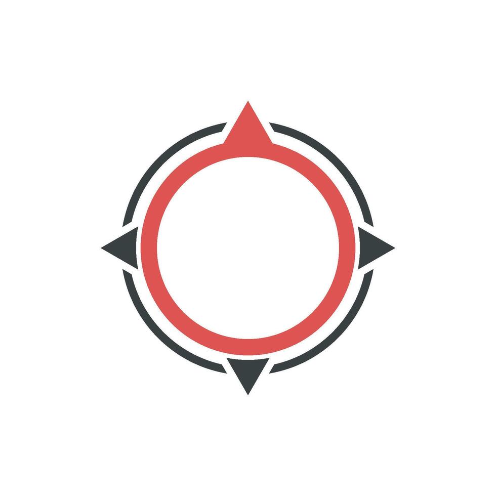 North Orange Circle Compass Rose Logo Template Illustration Design. EPS 10. vector
