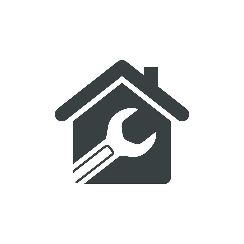 Wrench, Repair Home or House Icon Logo Template Illustration Design. EPS 10. vector