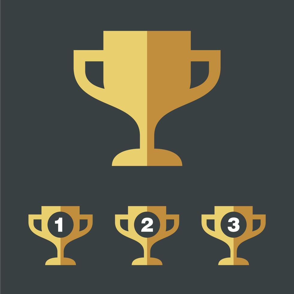 Set Trophy Logo Template Illustration Design. EPS 10. vector
