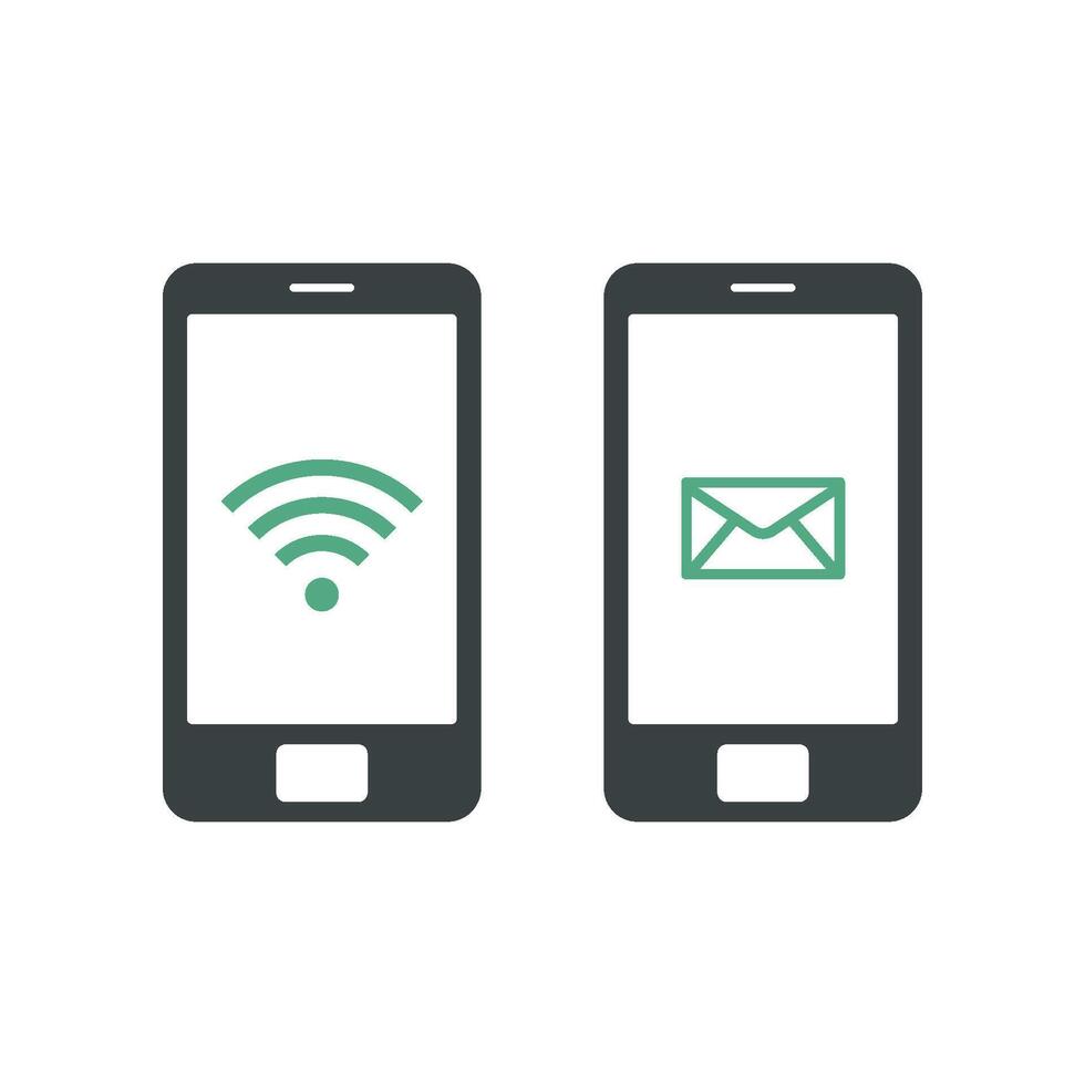 Smartphone Wifi Signal and Email Icon Template Illustration Design. EPS 10. vector