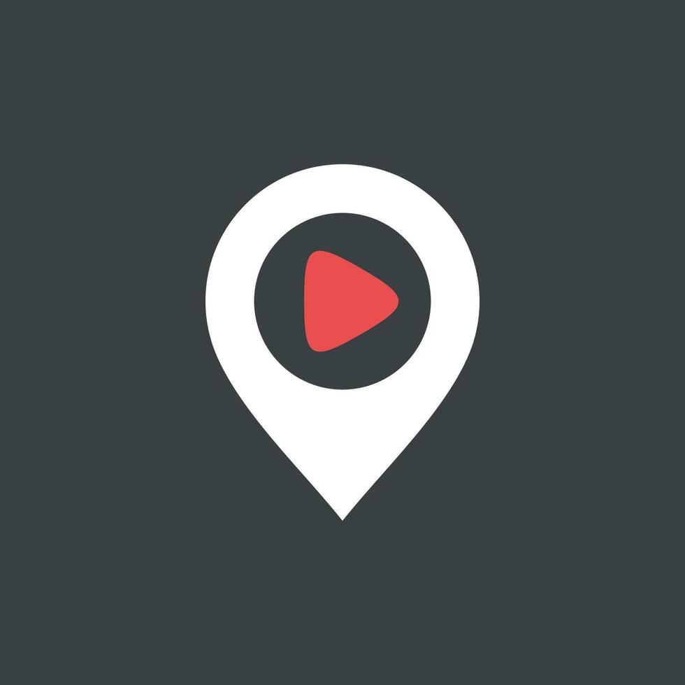 Point Map Icon Logo Template - Play Button Illustration Design. EPS 10. vector