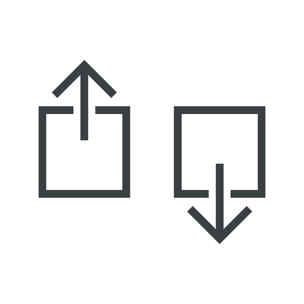 Black Lines Download and Upload Arrow Icon Logo Template Illustration Design. EPS 10. vector