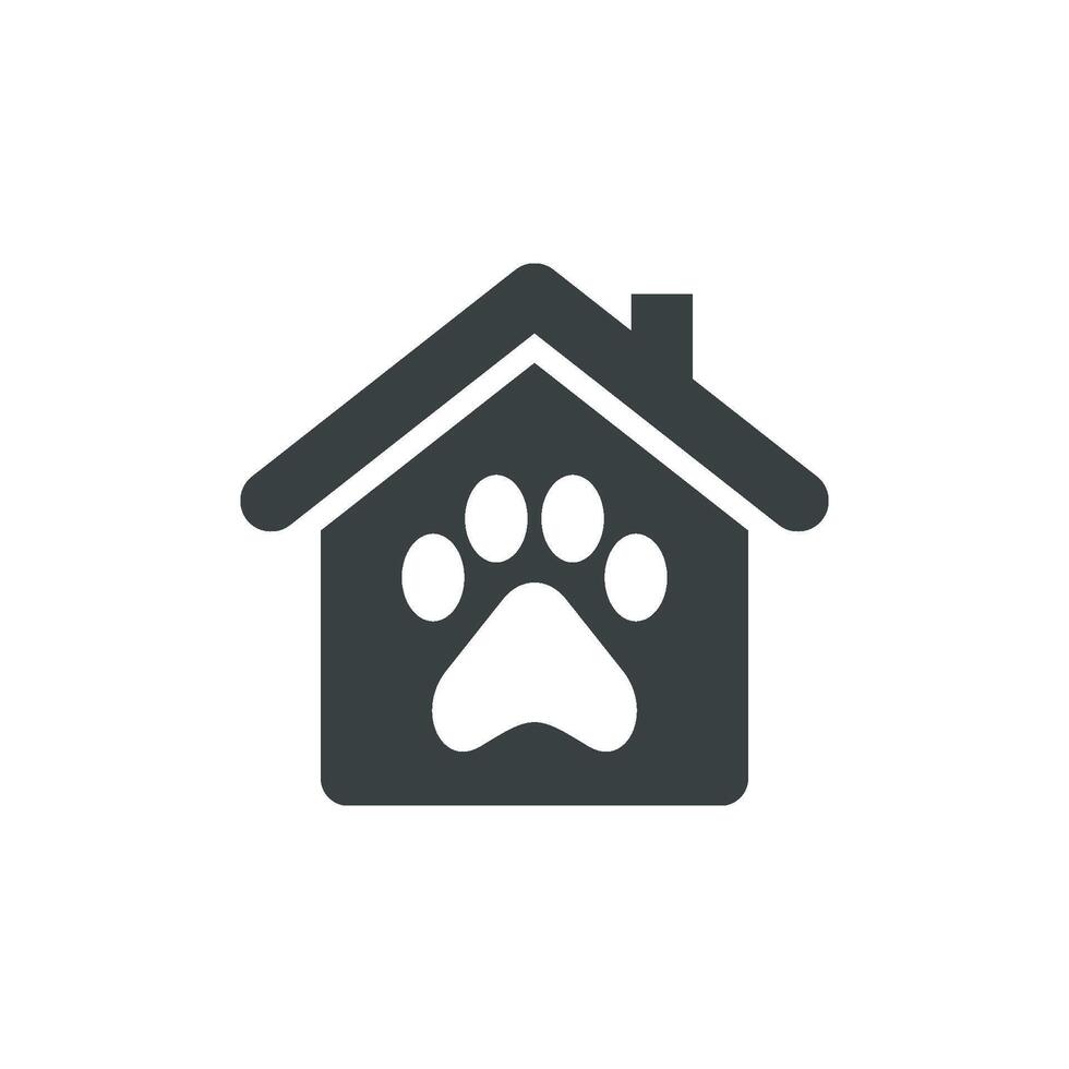 Paw print, Pet Home or House Icon Logo Template Illustration Design. EPS 10. vector