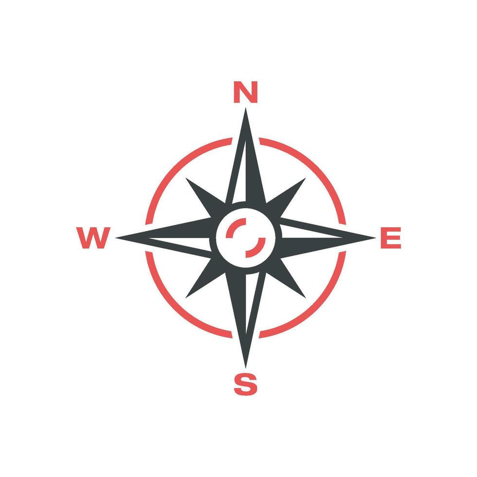 Red Compass Rose Icon Logo Template Illustration Design. EPS 10. vector