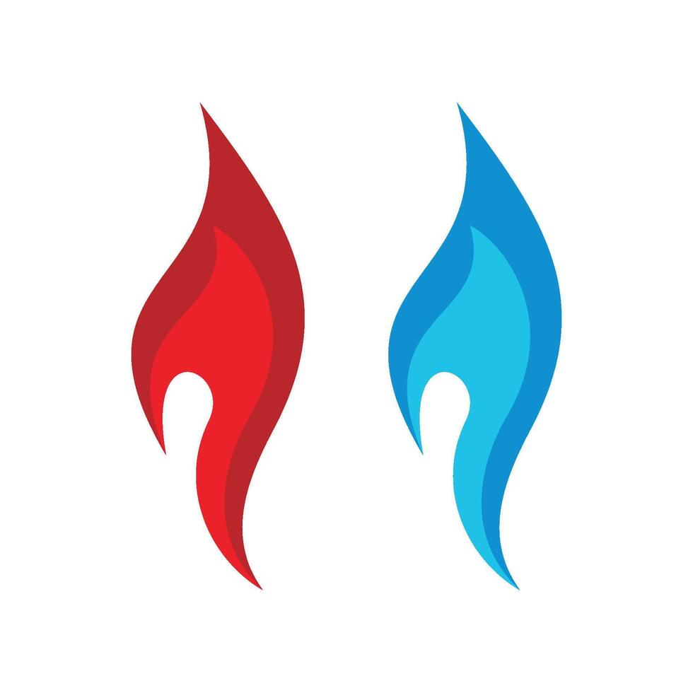 Set Spirit Flame Fire Red or Blue Color Logo Template Illustration Design. EPS 10. vector