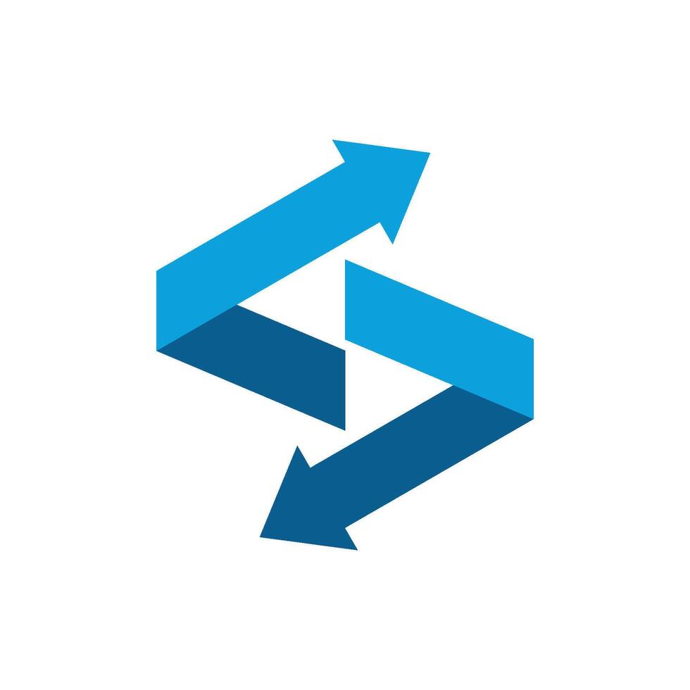 Blue S Letter Arrow Logo Template Illustration Design. EPS 10. vector