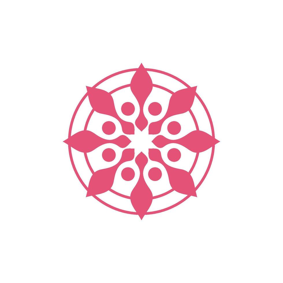 Pink Circle Star Decoration Logo Template Illustration Design. EPS 10. vector