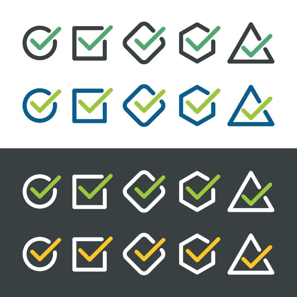 Check Mark Set Icon Logo Template Illustration Design. EPS 10. vector