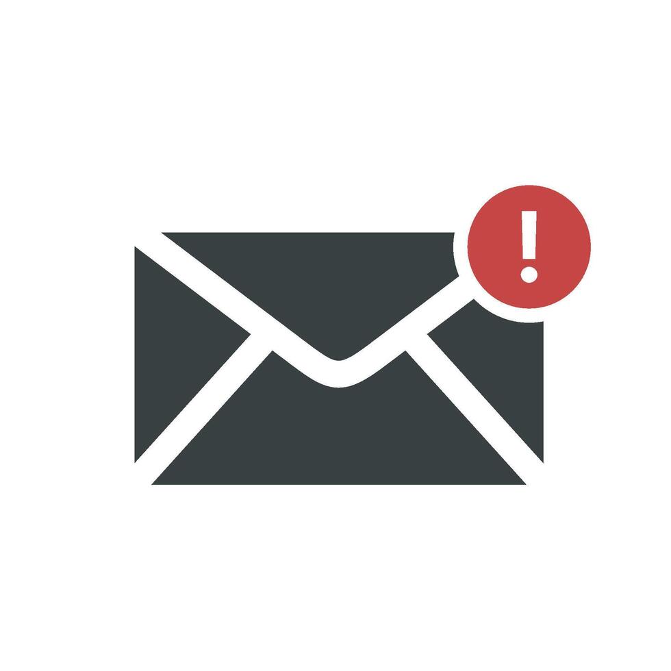 Exclamation Sign Envelope Email Icon Logo Template Illustration Design. EPS 10. vector