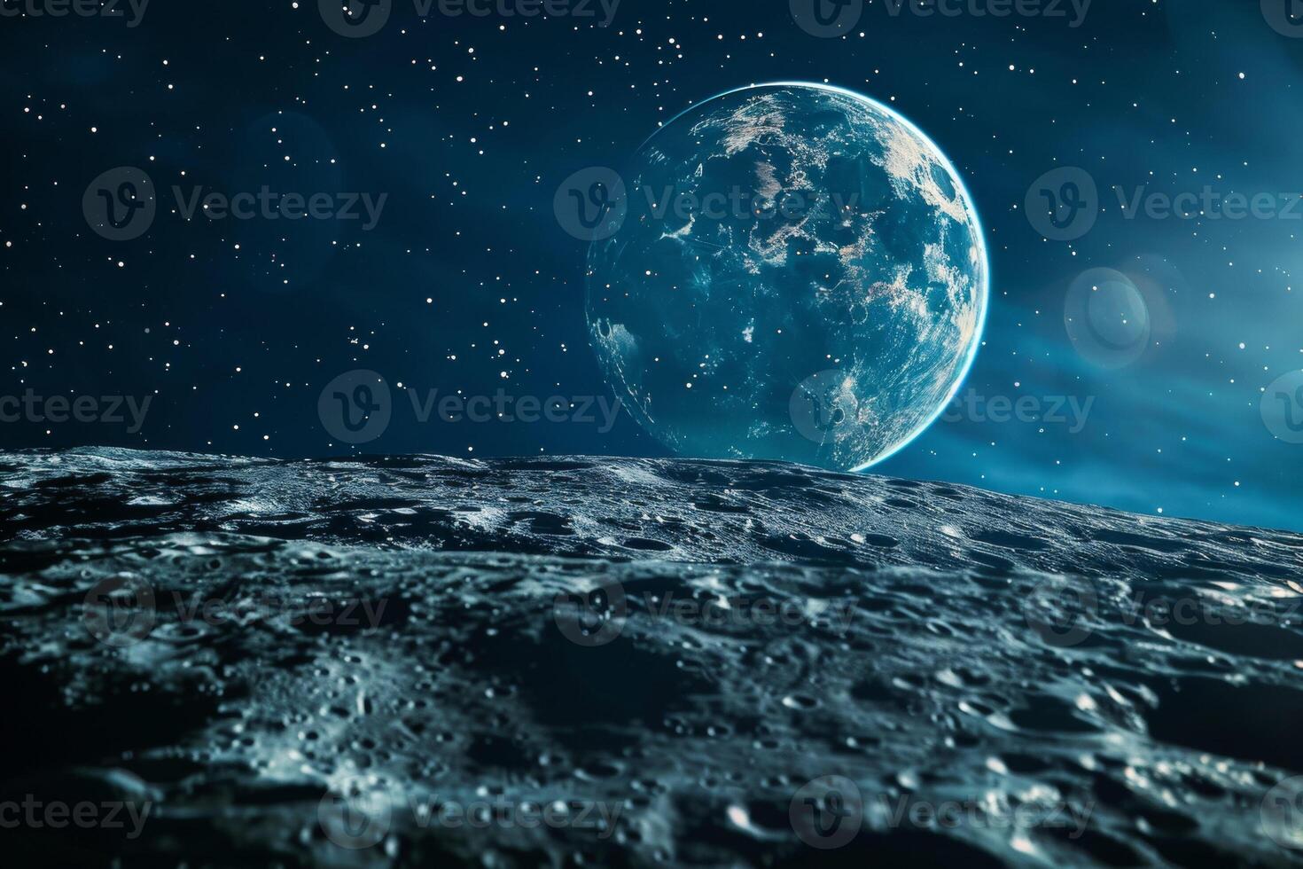 An image of the moon and the earth photo