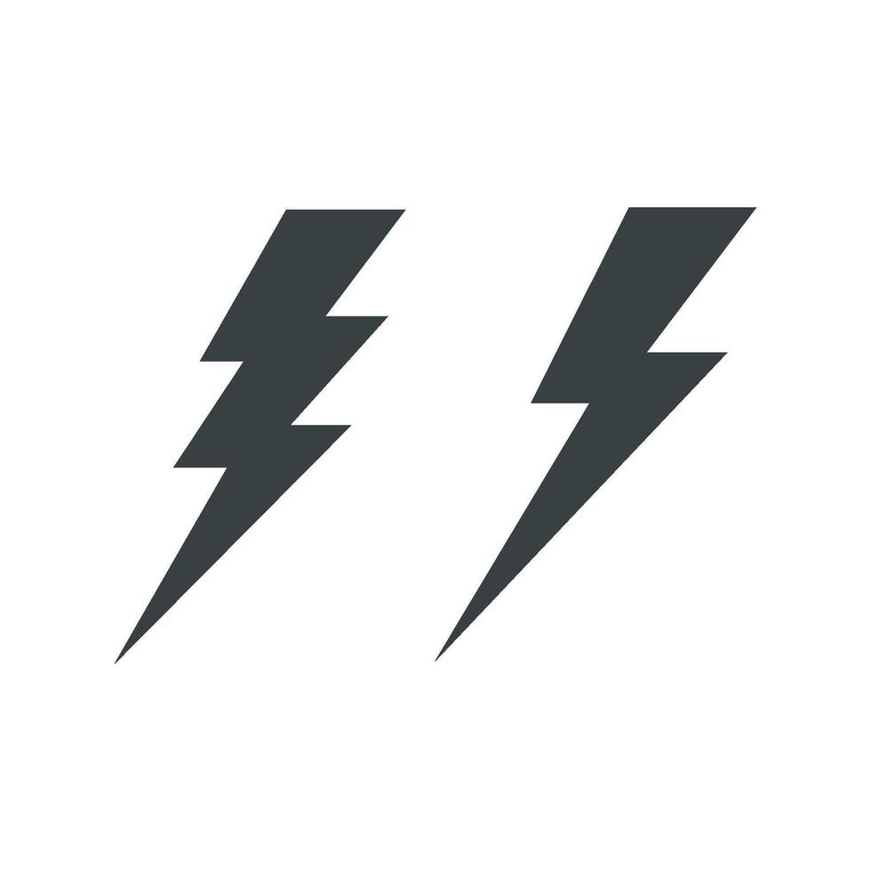 Set Thunder Bolt Energy Power Icon Logo Template Illustration Design. EPS 10. vector