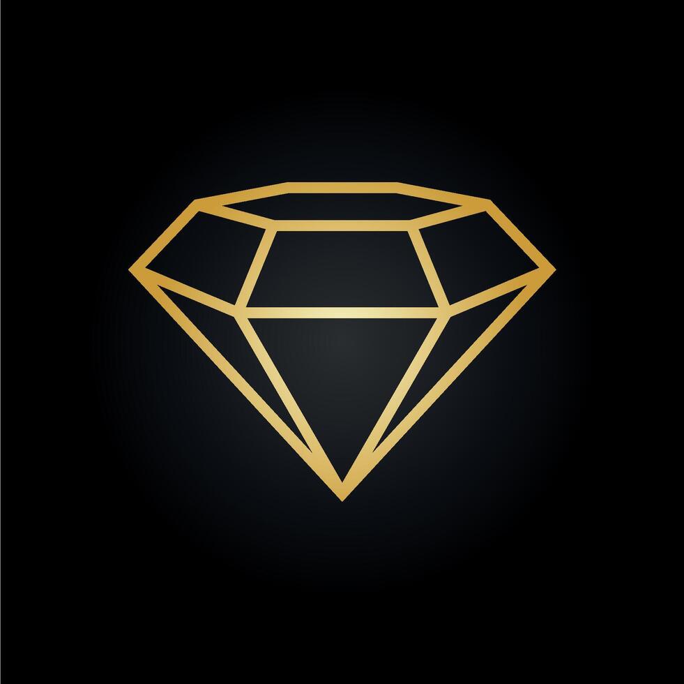 Elegant Gold Shiny Diamond Logo Template Illustration Design. EPS 10. vector