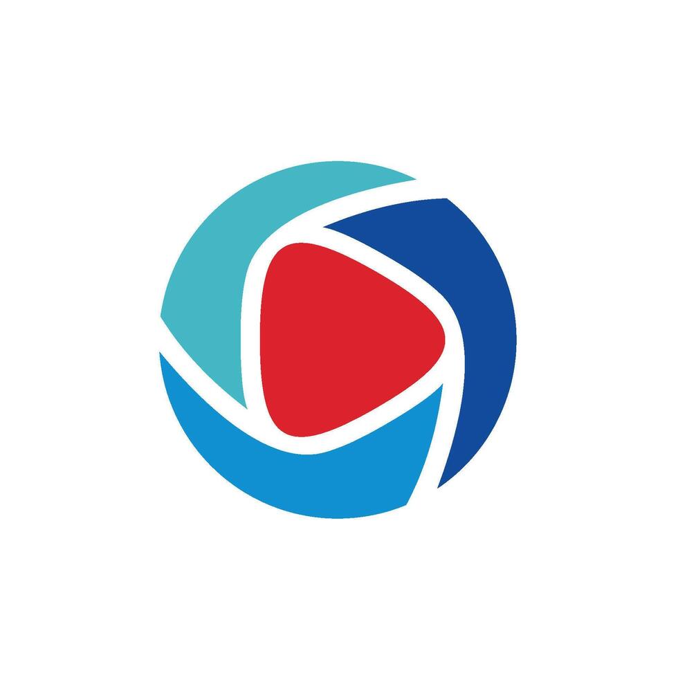 Play Button Abstract Circle Shutter of Camera Logo Template Illustration Design. EPS 10. vector